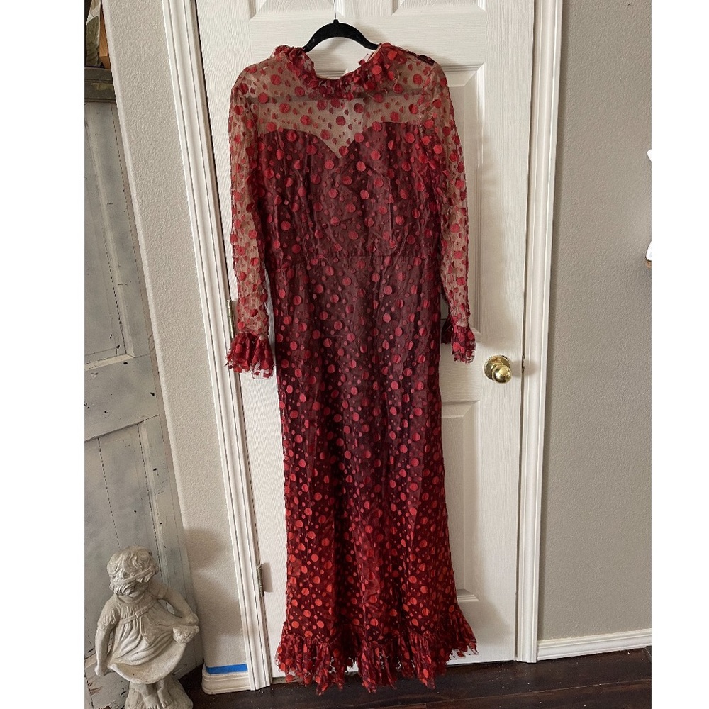 Vintage 1960s Orange Polka Dot Dress